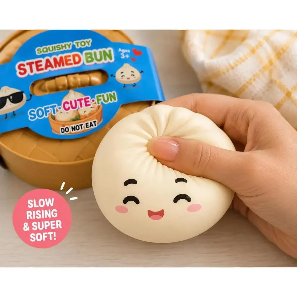Steamed Bun Squishy Toy – Slow Rising Stress Relief Fidget | Cute Bao Bun Squee
